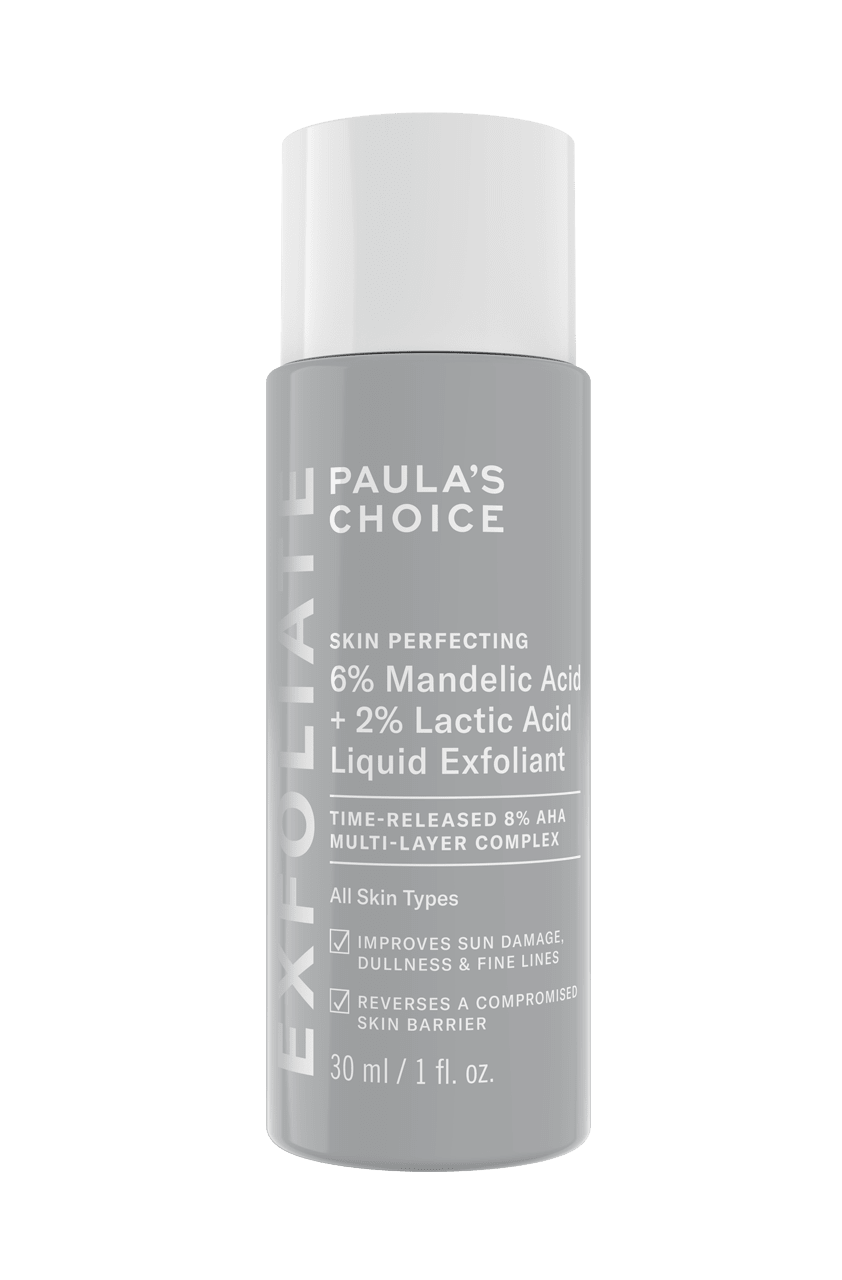 SKIN PERFECTING 6% Mandelic + 2% Lactic Acid AHA Liquid Exfoliant - Travel-Size